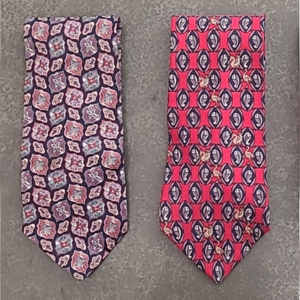 VINTAGE CHRISTIAN DIOR 100% SILK NECK TIES 2